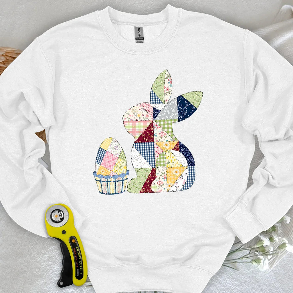 Patchwork Osterhasen-Sweatshirt