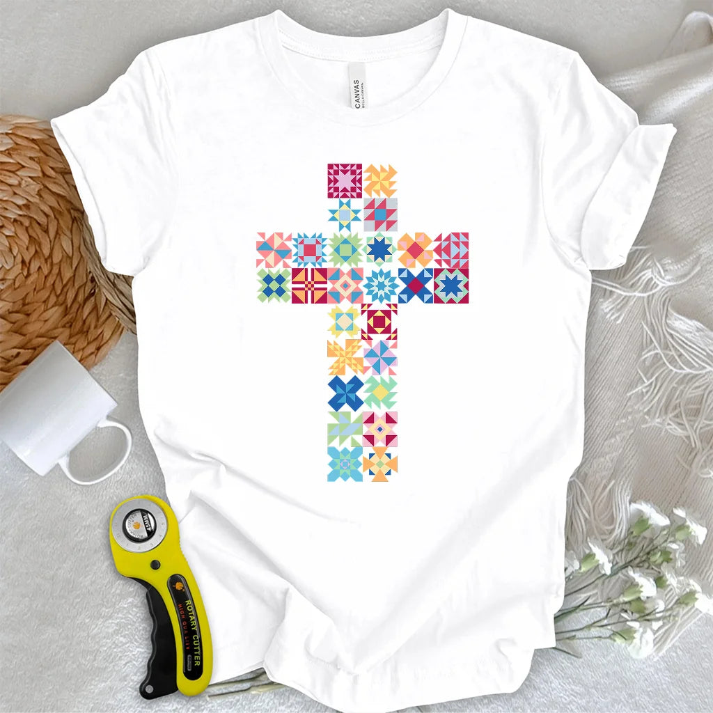 Patchwork Faith Cross T-shirt