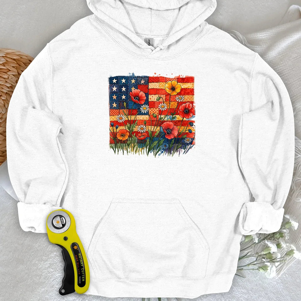 Sweat à capuche floral patchwork
