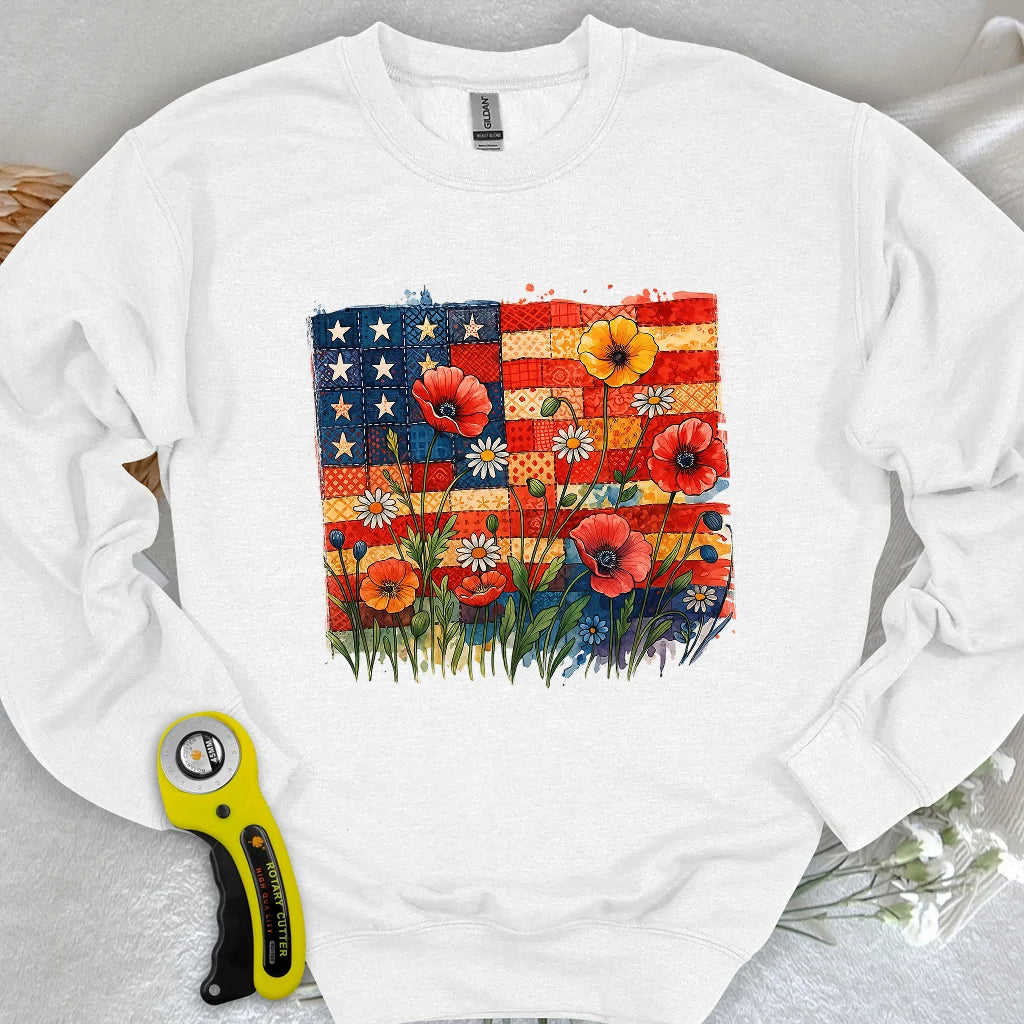 Sweat-shirt floral en patchwork