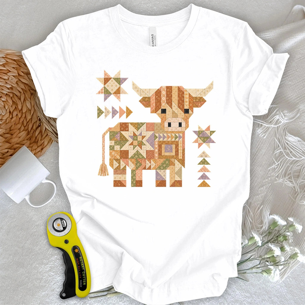 Patchwork Highland Cow T-shirt