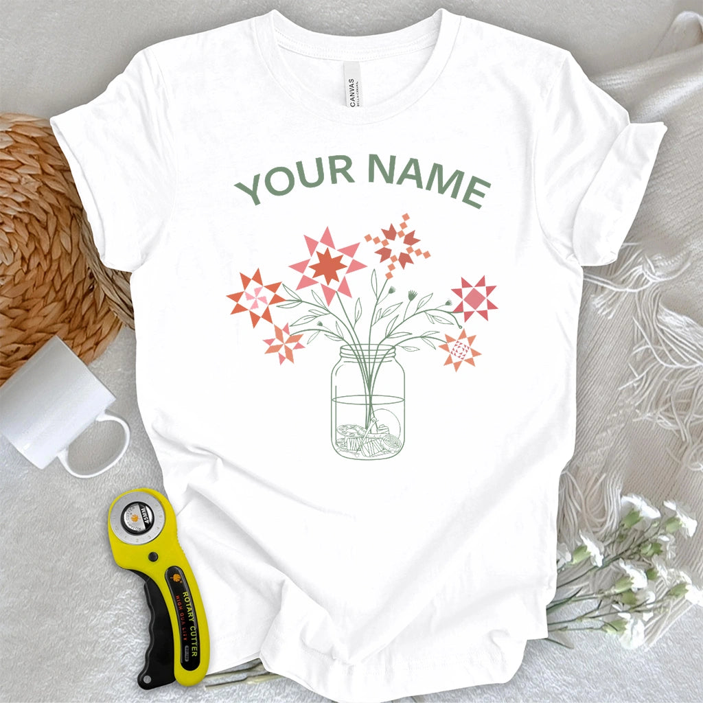 "Custom Name" Patchwork Posy Jar T-shirt