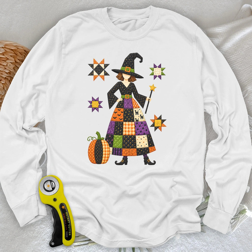 Patchwork Quilt Witch Long Sleeve T-shirt