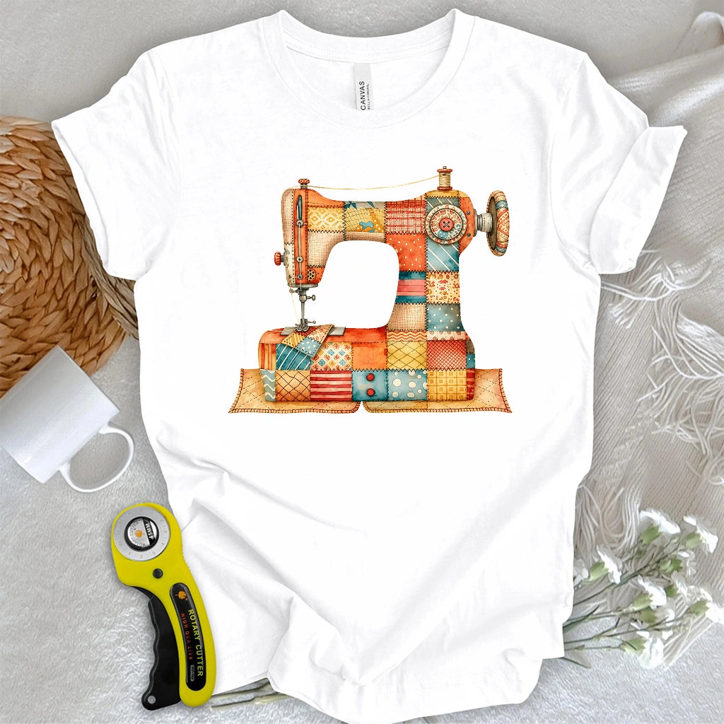 Patchwork Sewing Machine T-shirt