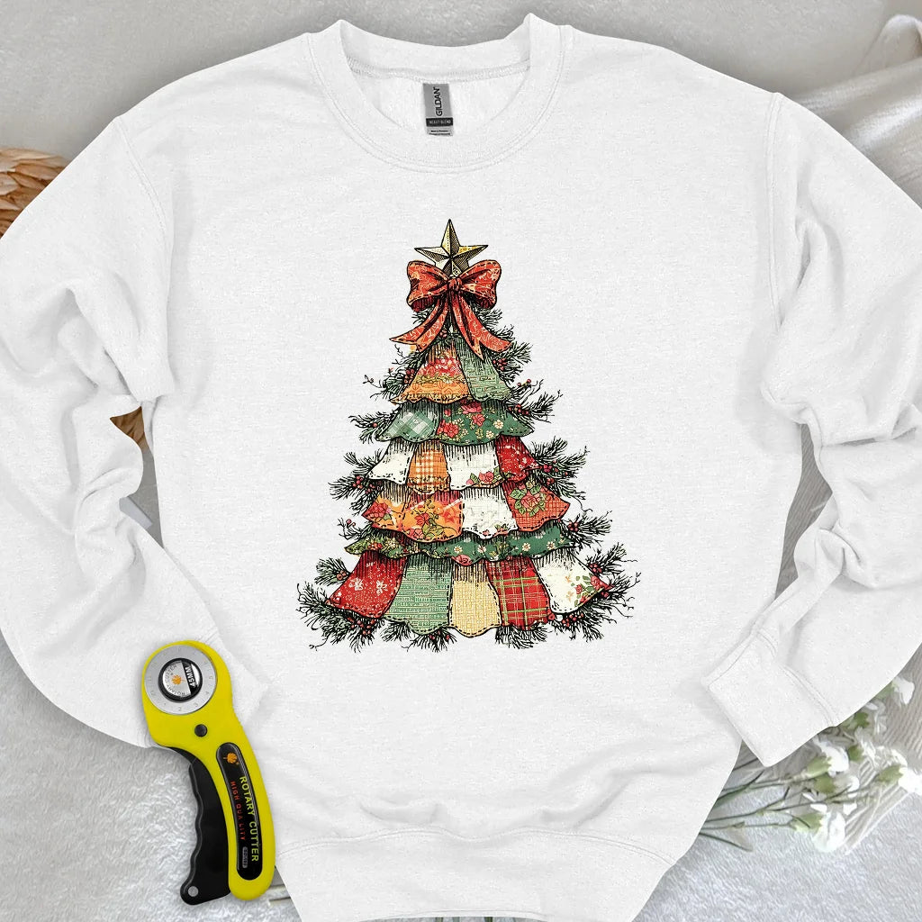 Sweat-shirt de Noël motif patchwork