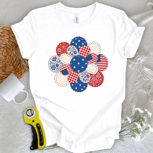 Patriotic Bloom Appliqué T-shirt