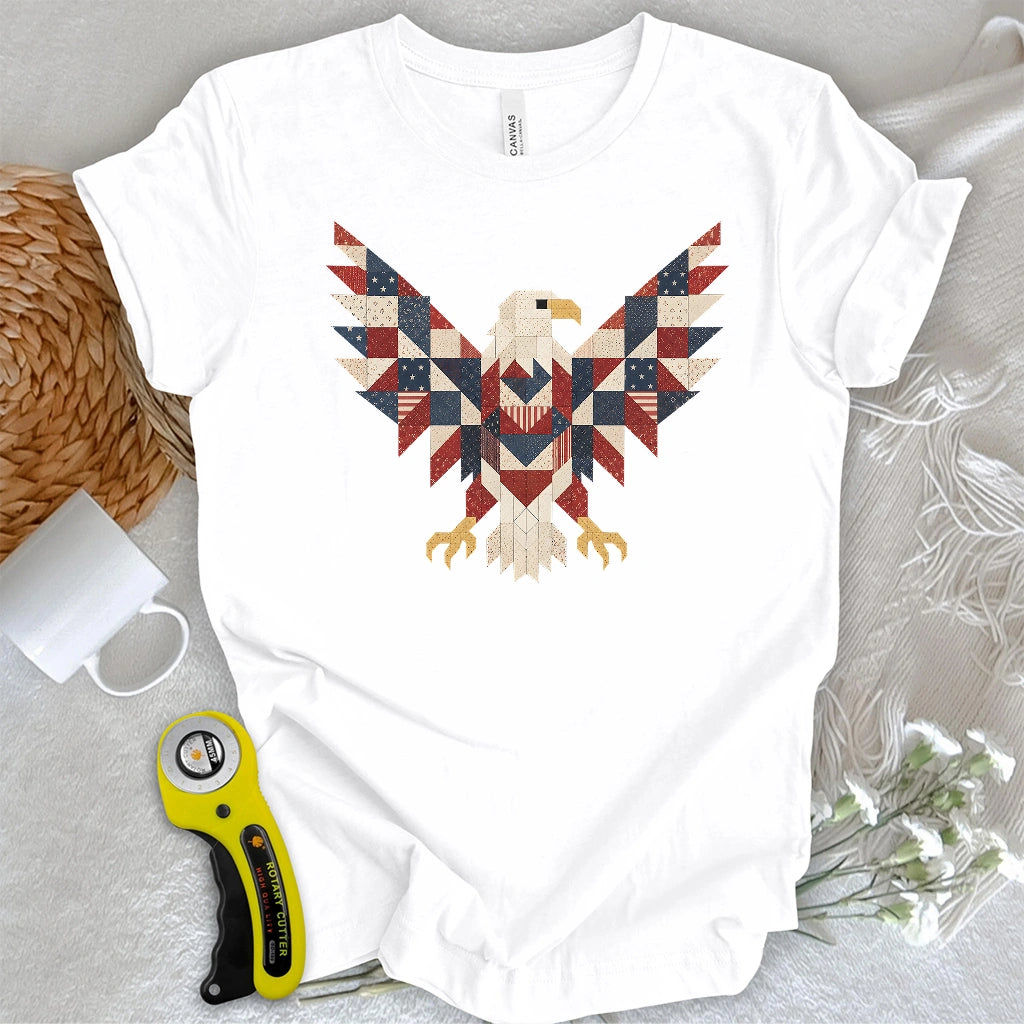 Patriotic Patchwork Eagle T-shirt