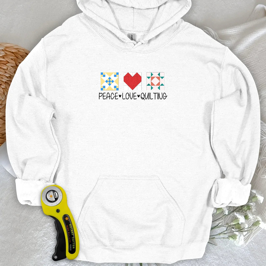 Sweat à capuche « Paix Amour Courtepointe »