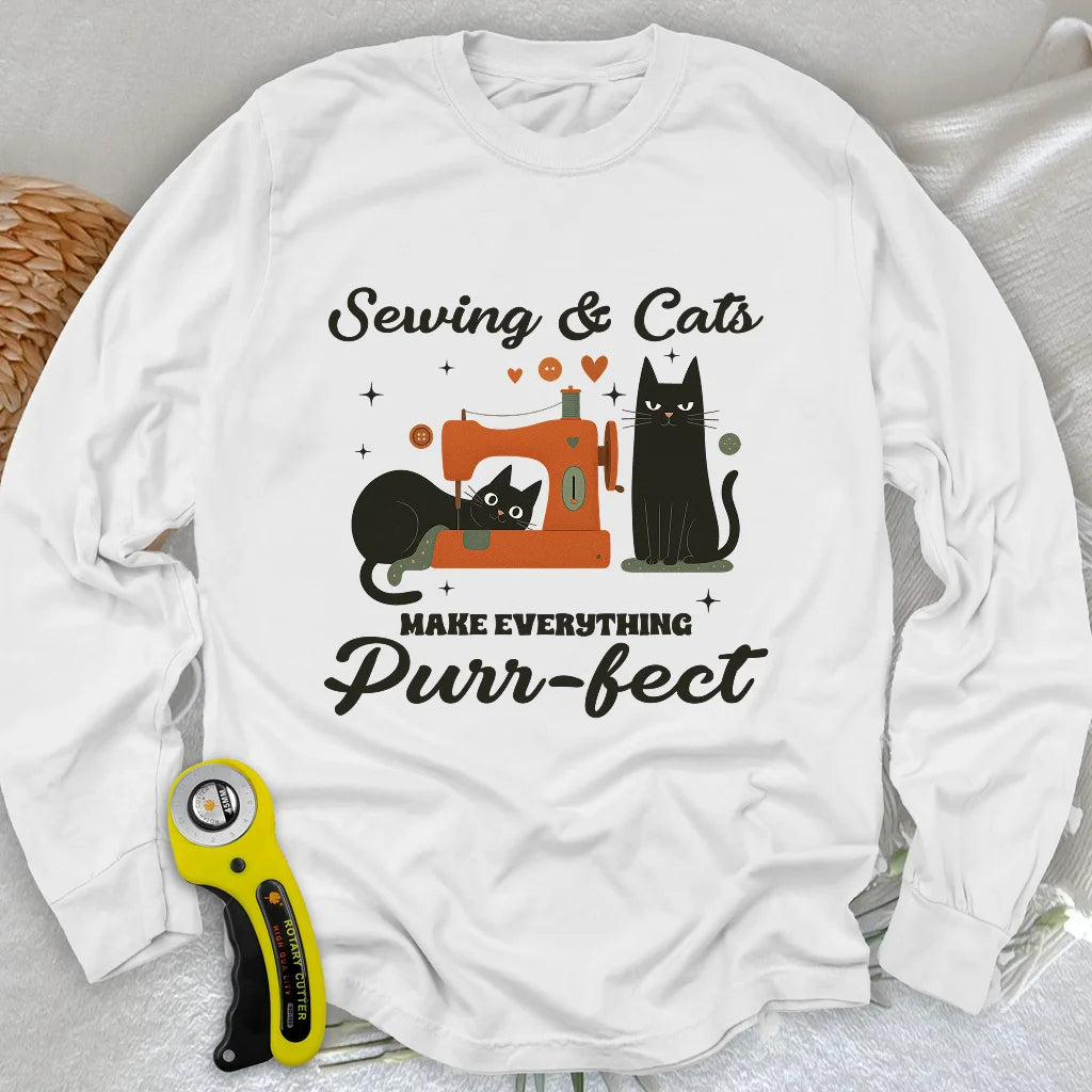 Purr-fect Sewing Long Sleeve T-shirt