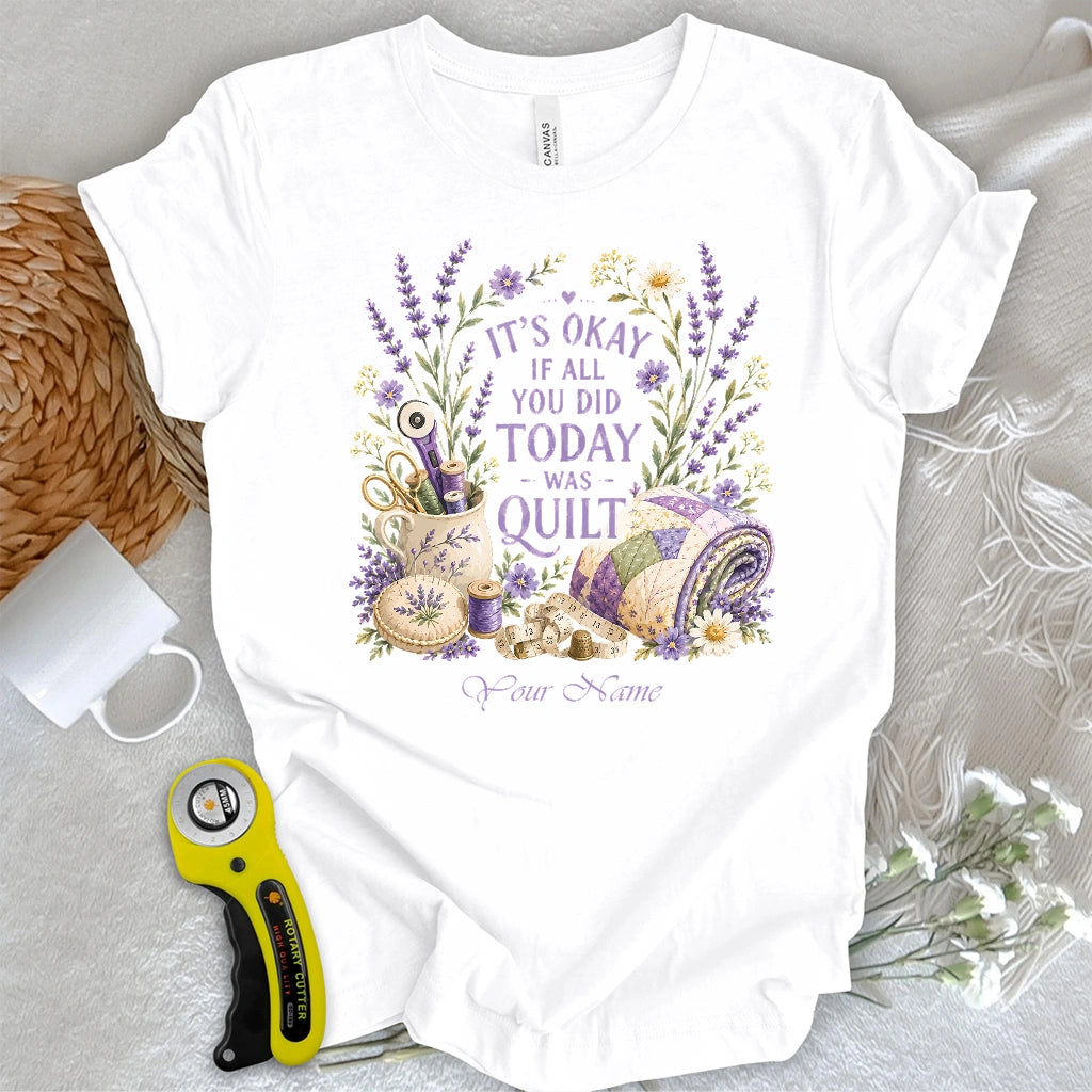 "Custom Name" Quilt Days Are Productive Days T-shirt