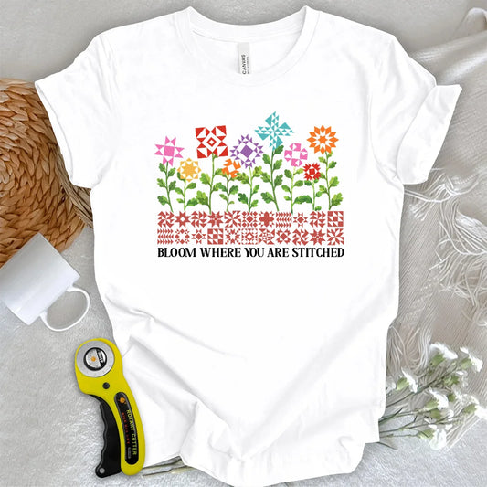Quilt Garden In Bloom T-Shirt