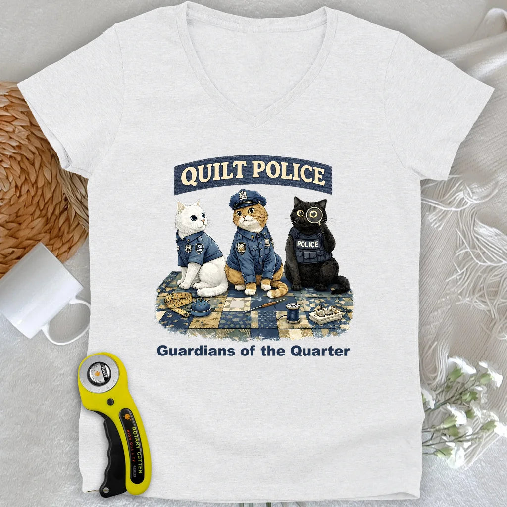 Quilt Police Lady V-neck