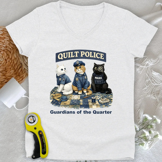 Quilt Police Lady V-neck