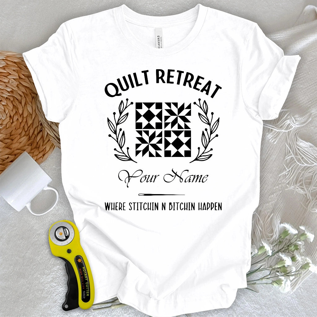 "Custom Name" Quilt Retreat T-shirt