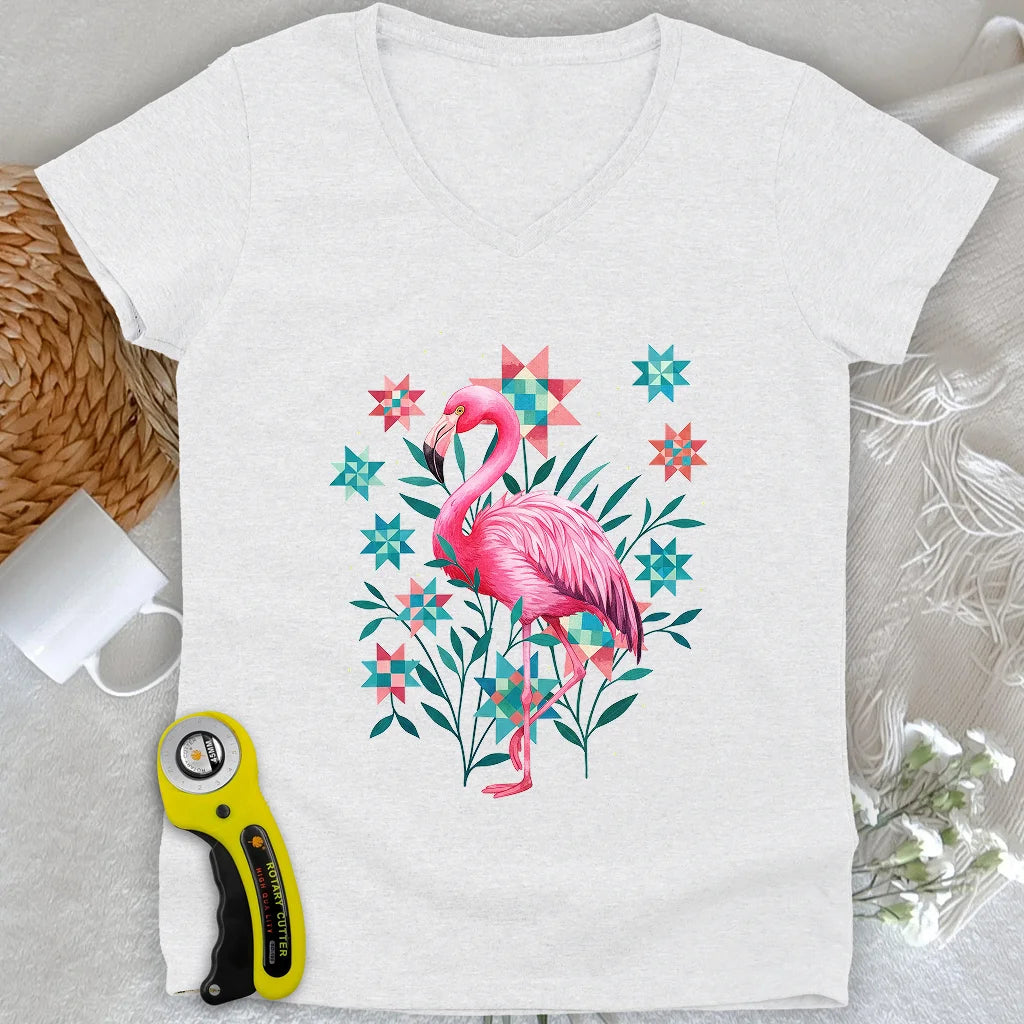 Quilted Garden Lady V-neck