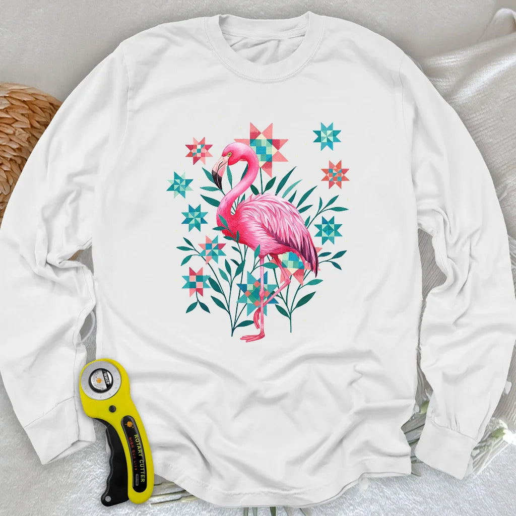 Gestepptes Garten Langarm-T-Shirt