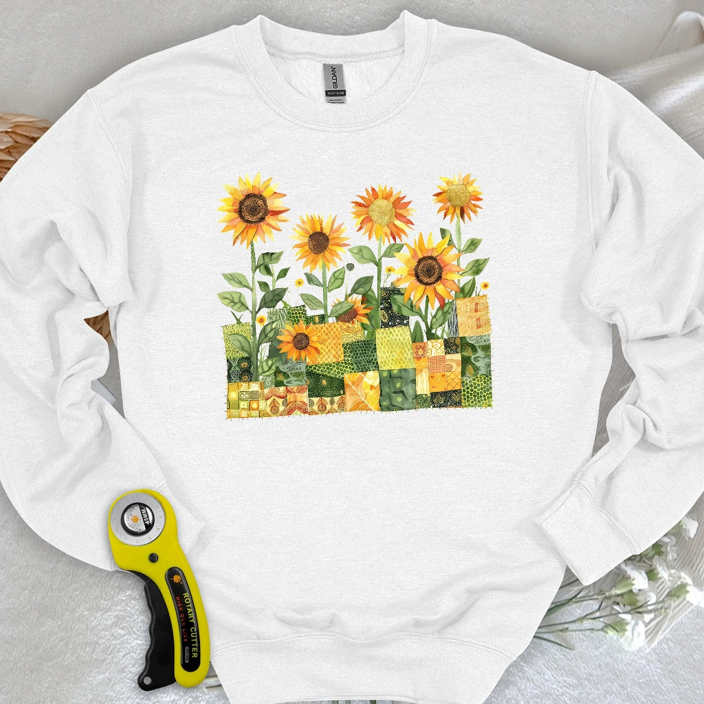 Quilted Sunflower Field Sweatshirt