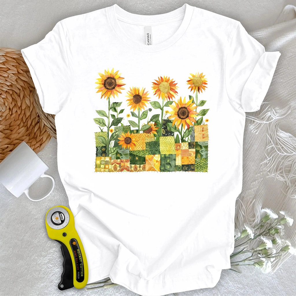 Quilted Sunflower Field T-shirt