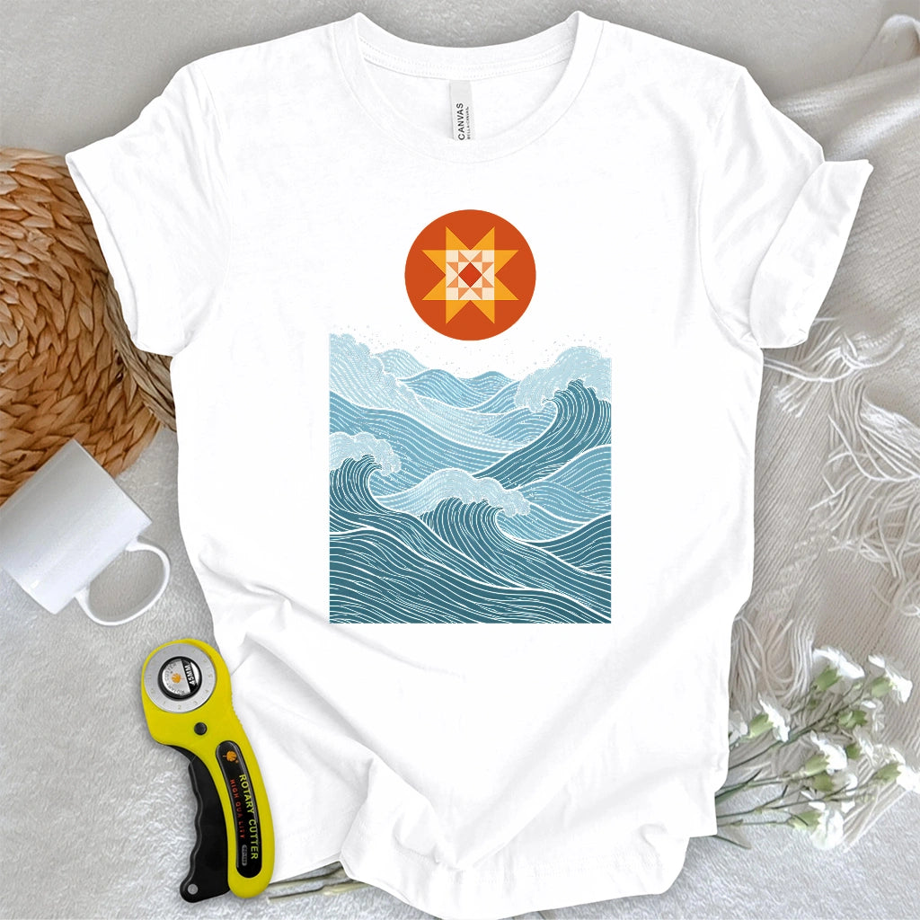 Quilted Sunset Ocean T-shirt