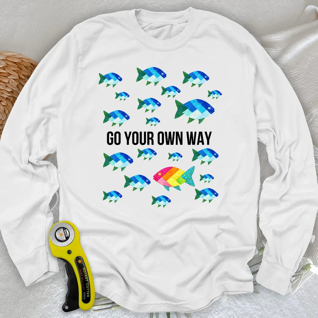 Langärmeliges Quilter-Individuality-T-Shirt