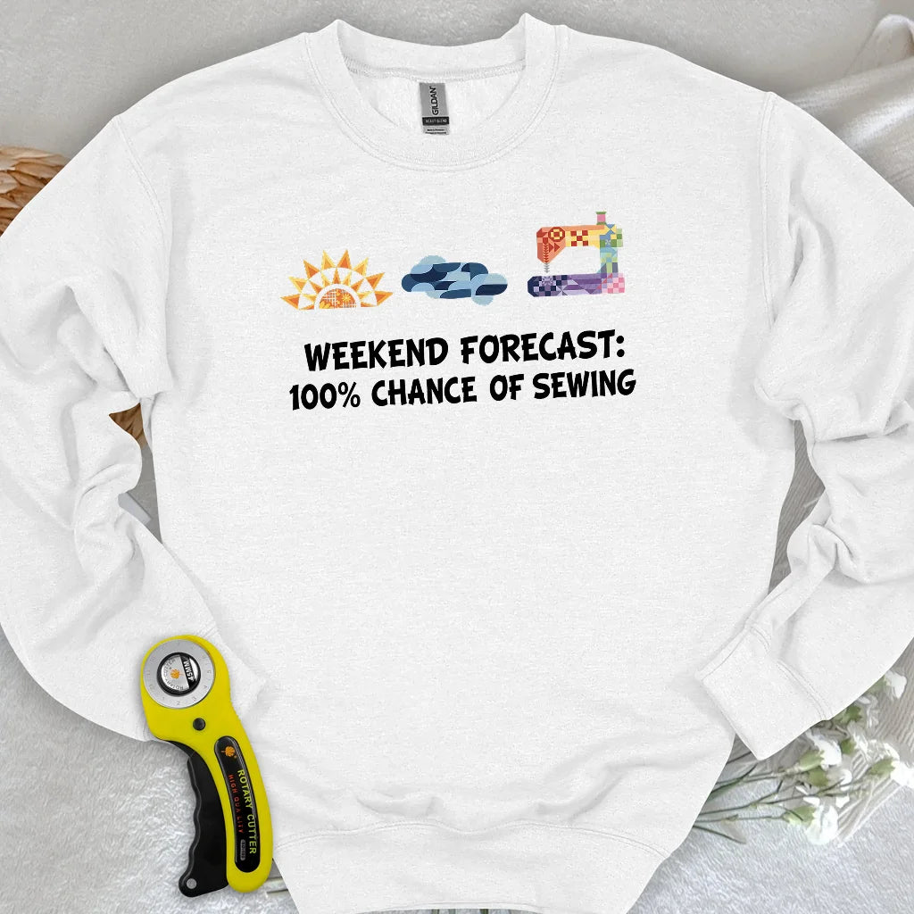 Sweat-shirt Prévisions de week-end pour quilteurs