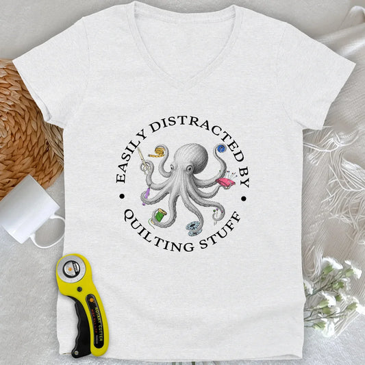 Quiltin Stuff Lady V-neck