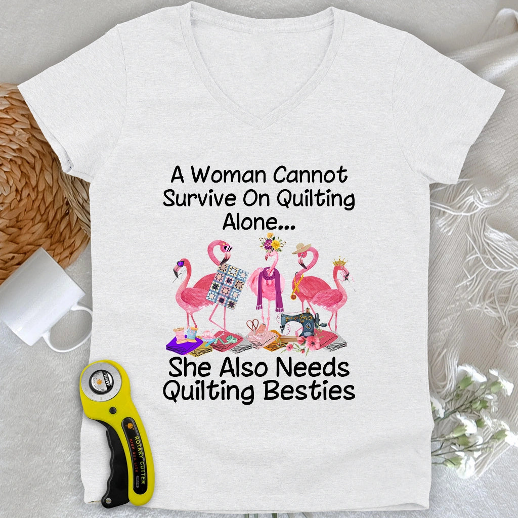 Quilting Besties V-neck
