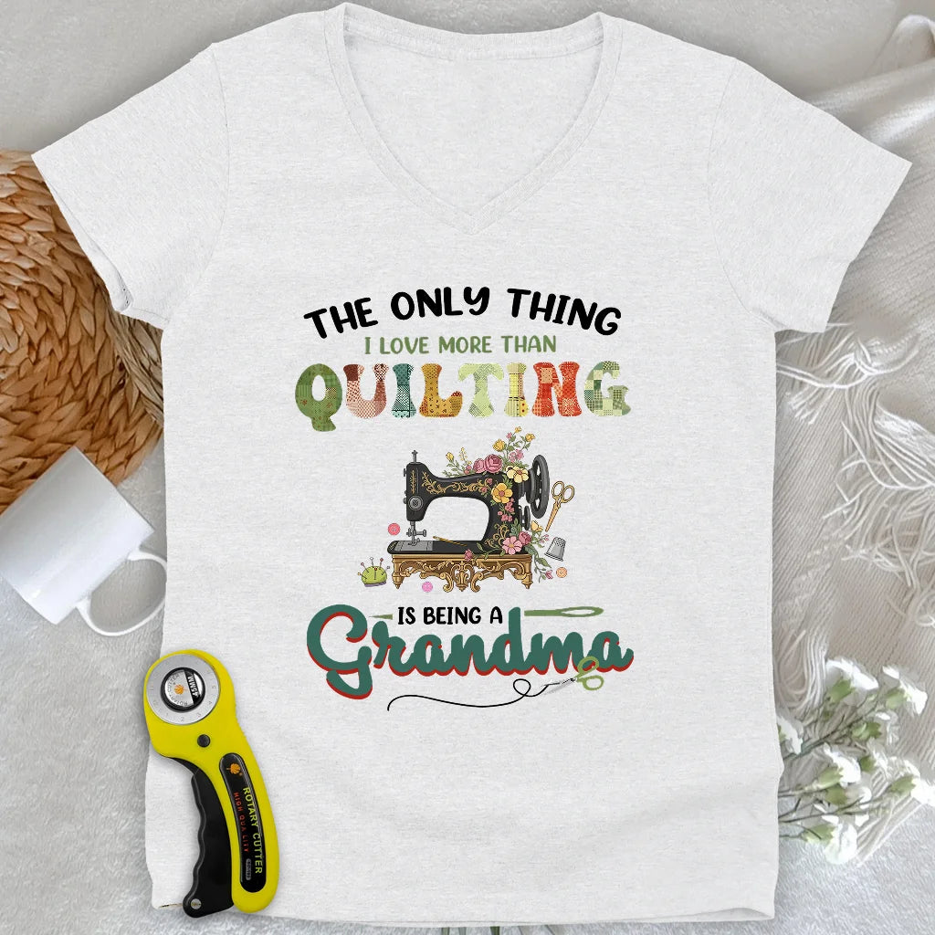 Quilting Comes Second Lady V-neck