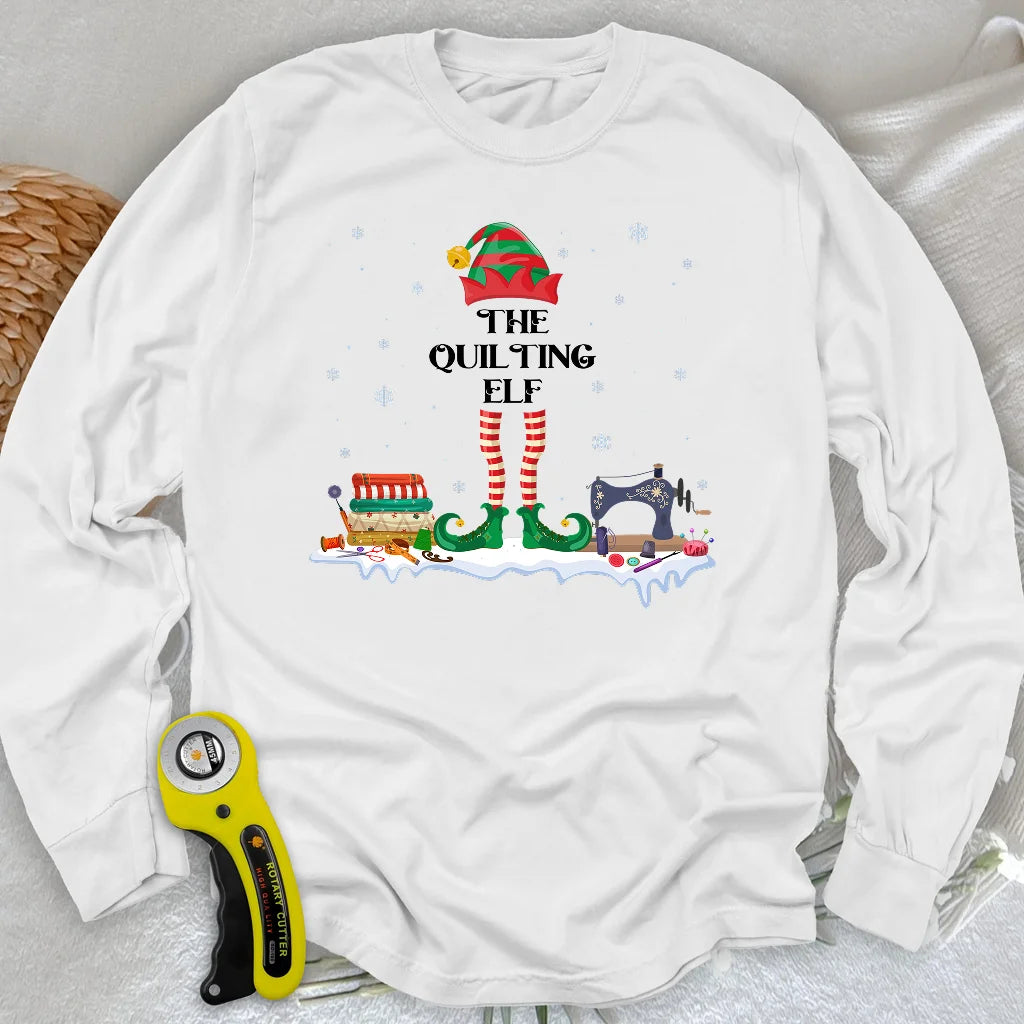 T-shirt à manches longues motif elfe de Noël