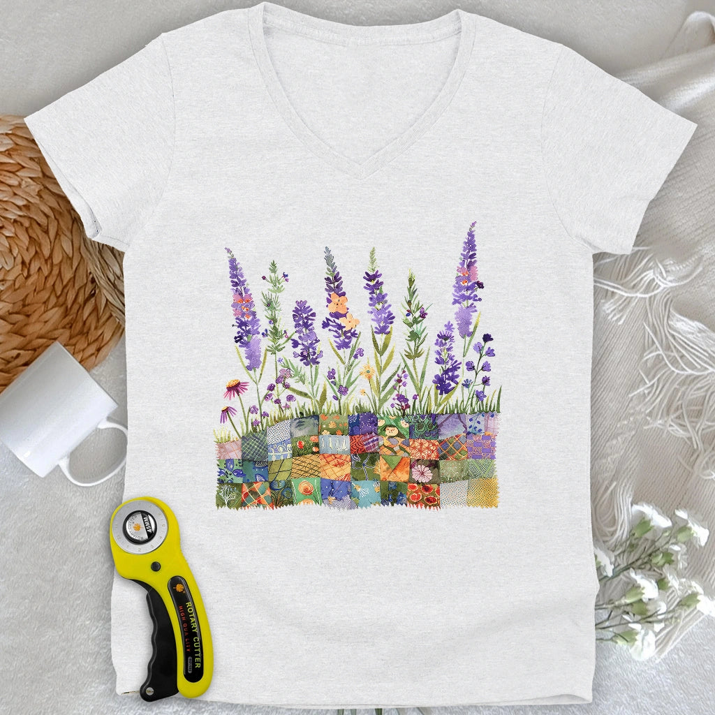 Quilting Field Lady V-neck