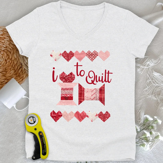 Quilting Love Lady V-neck