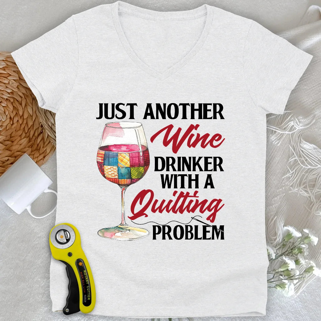 Quilting Problem Lady V-neck