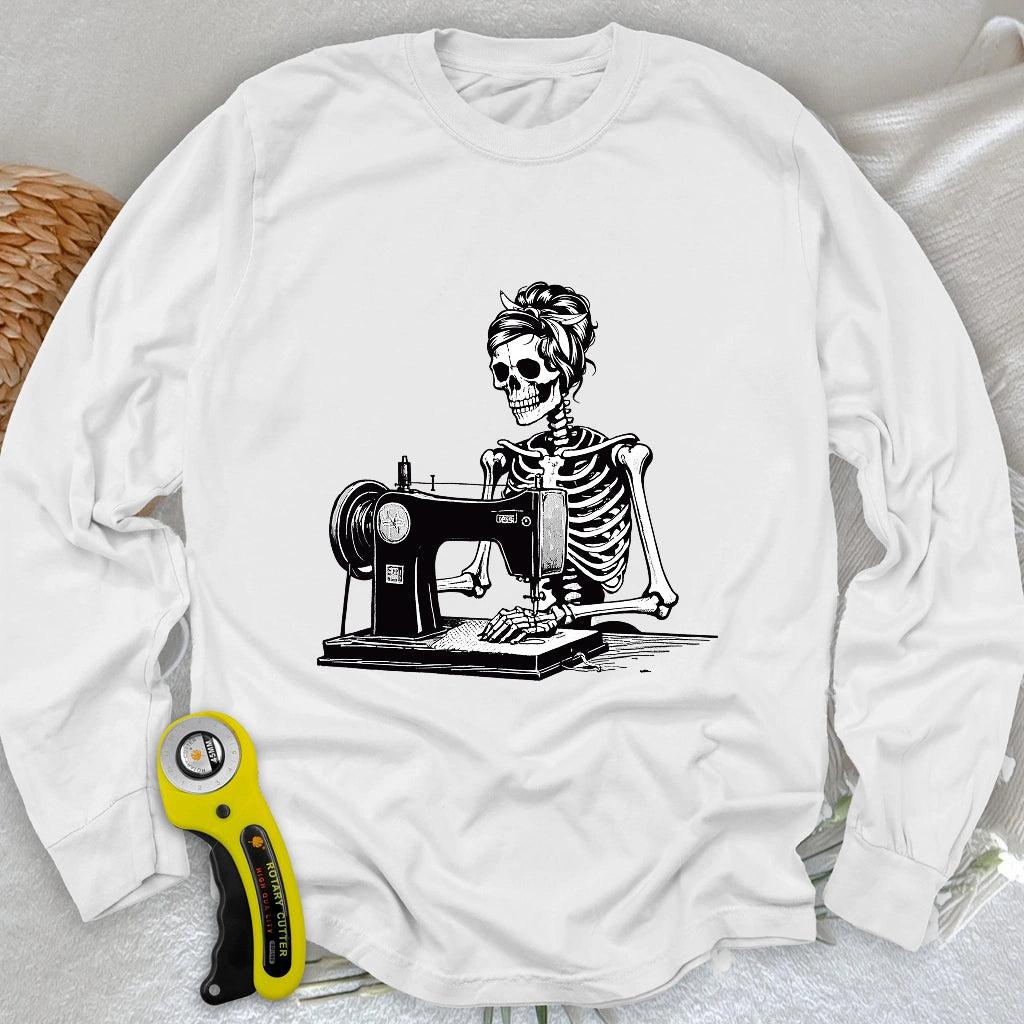 Quilting Skeleton Long Sleeve T-shirt