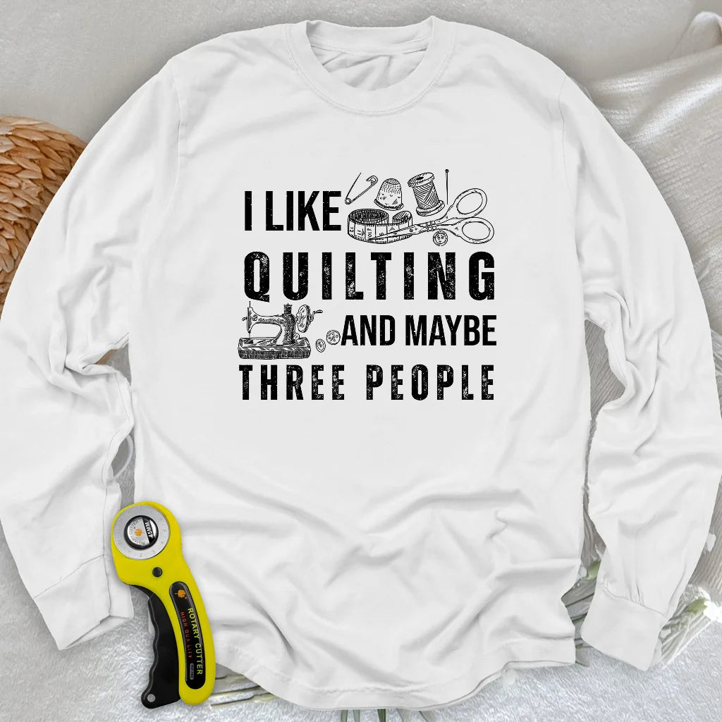 T-shirt manches longues matelassage et 3 personnes