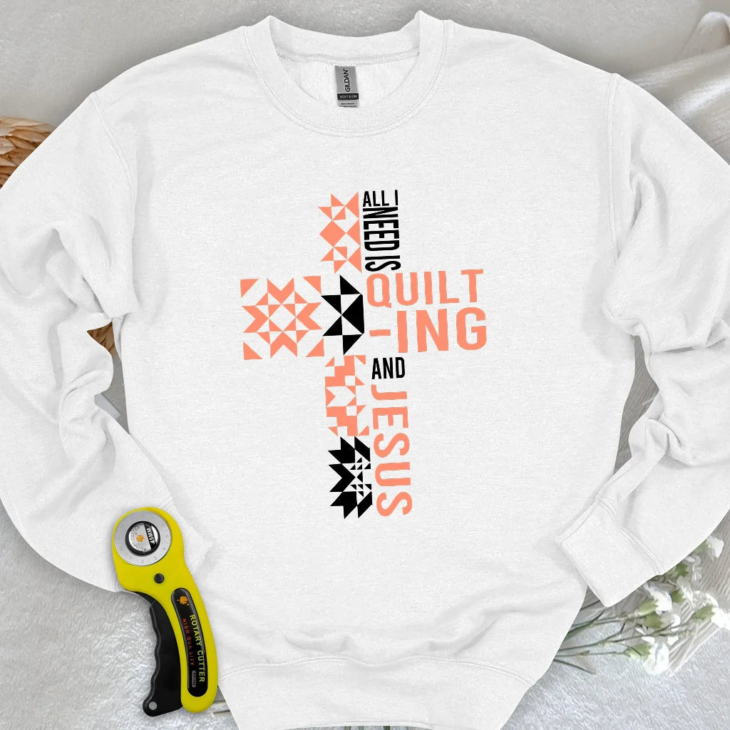 Sweat-shirt "Quilting and Jesus"