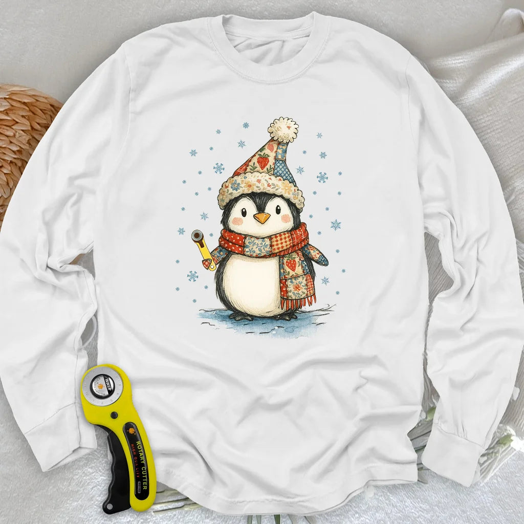 Quilty Little Penguin Long Sleeve T-shirt