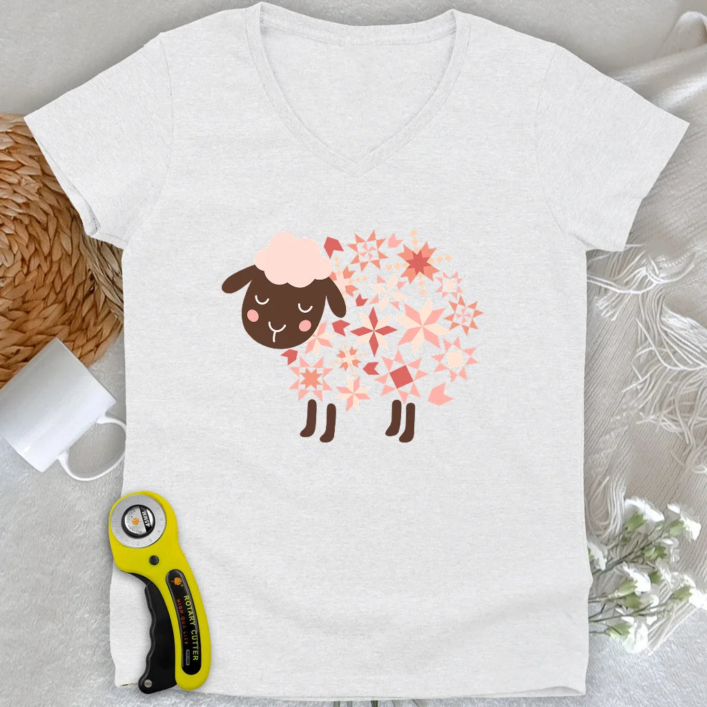 Quilty Sheep Lady V-neck