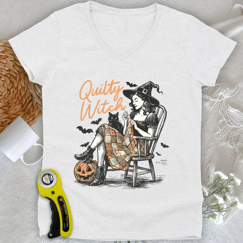Quilty Witch Lady V-neck