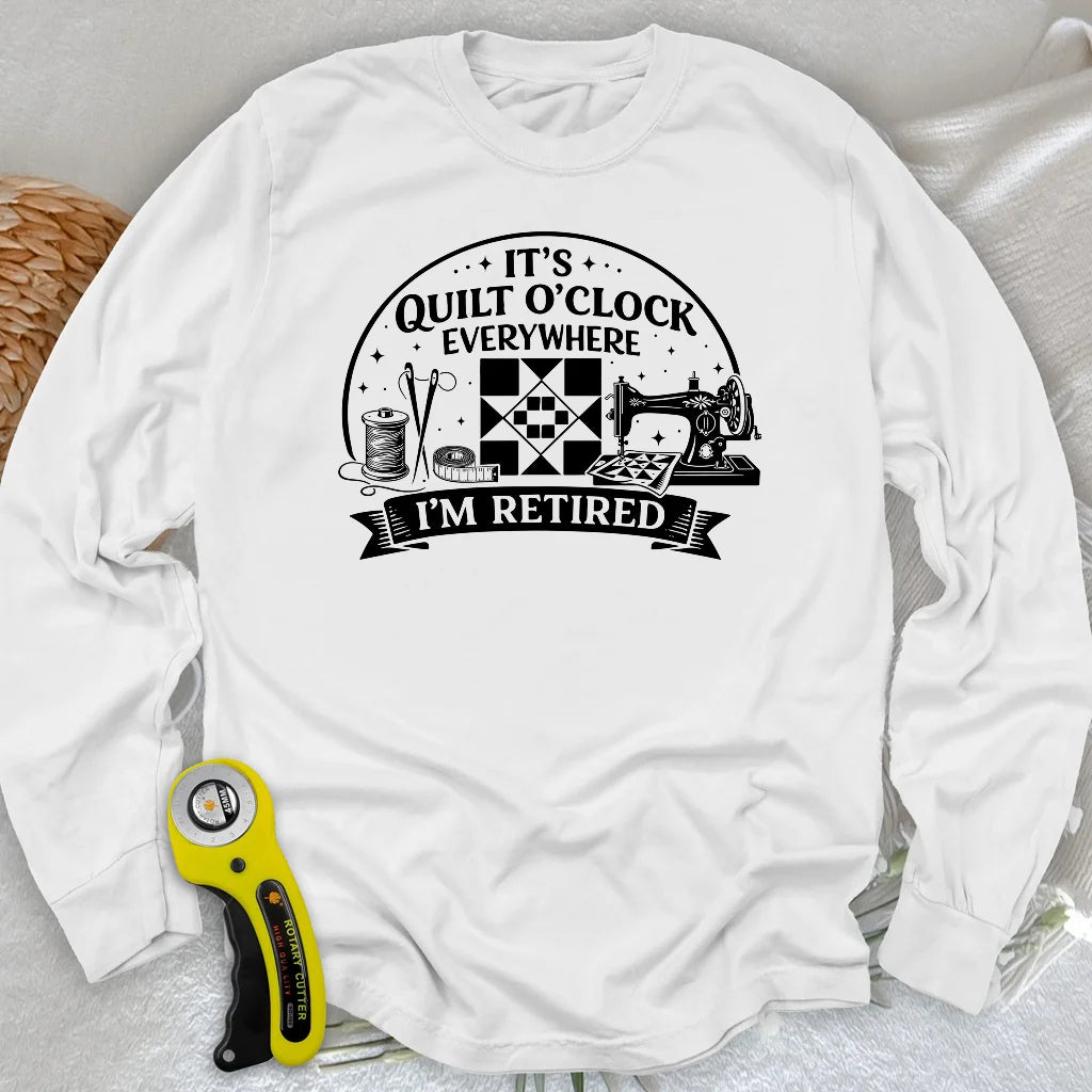 Langarm-T-Shirt für pensionierte Quilter