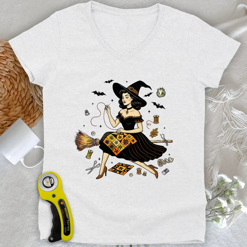Salem Witch Lady V-neck