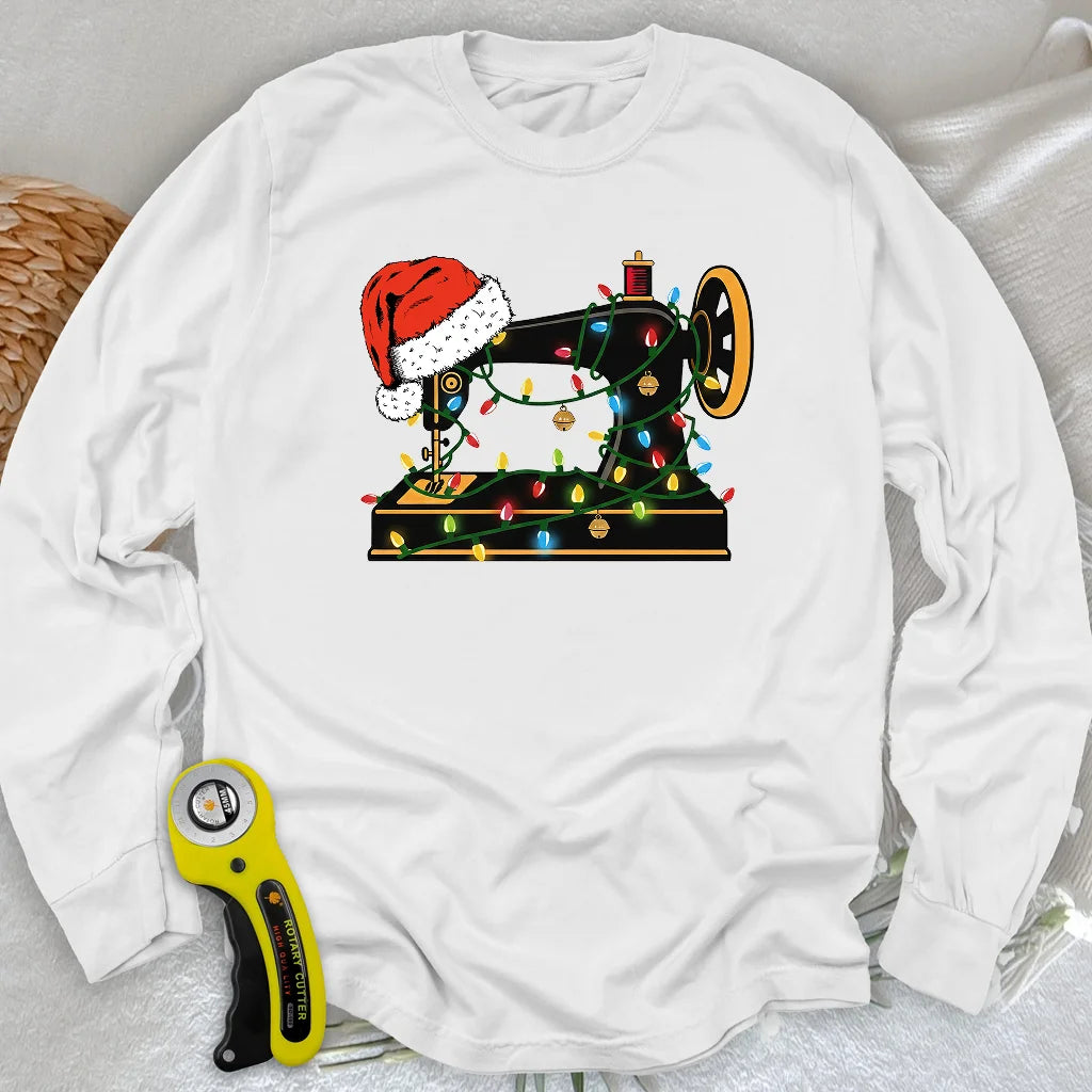 Weihnachtsmann-Maschinen-Langarm-T-Shirt