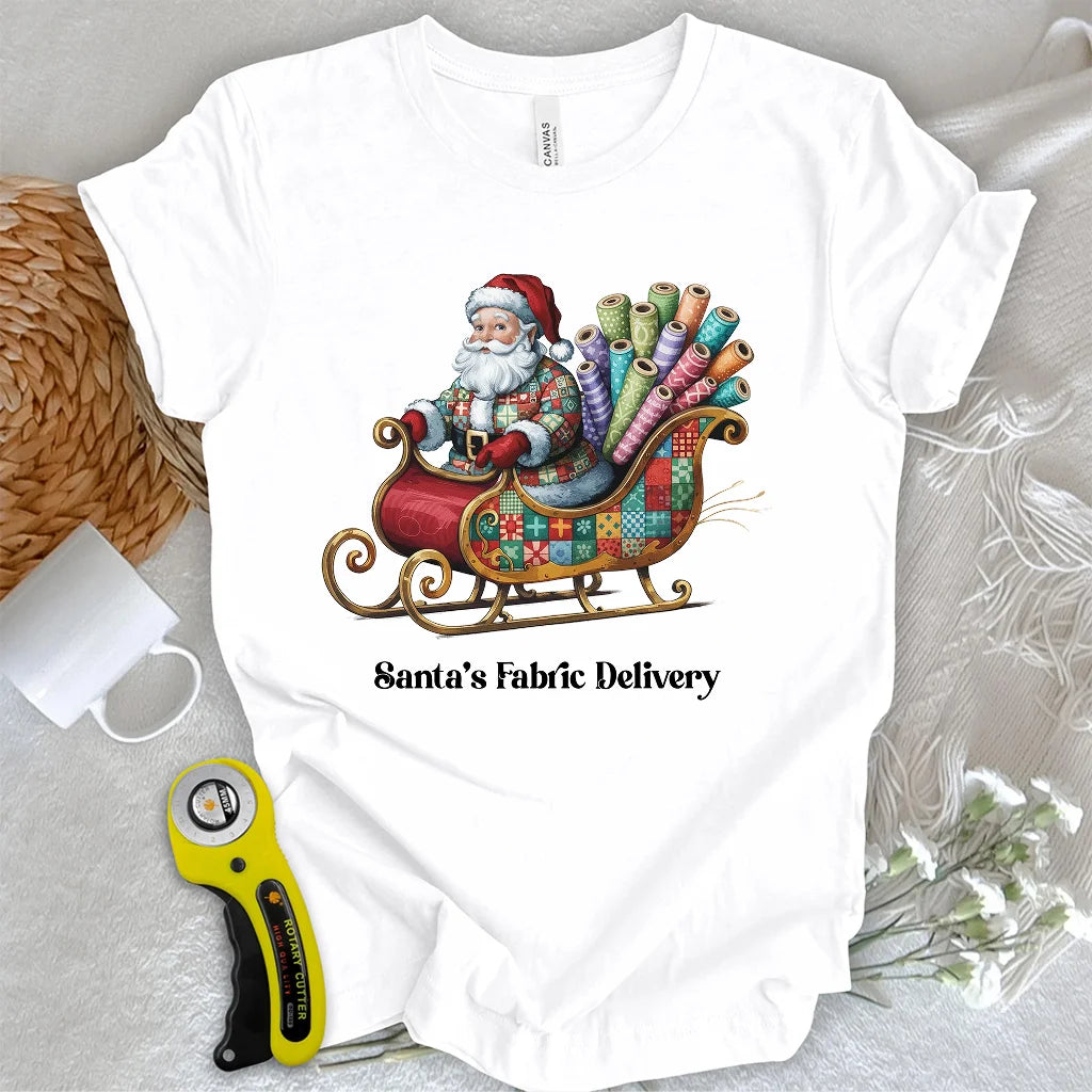 T-shirt de livraison de tissu du Père Noël