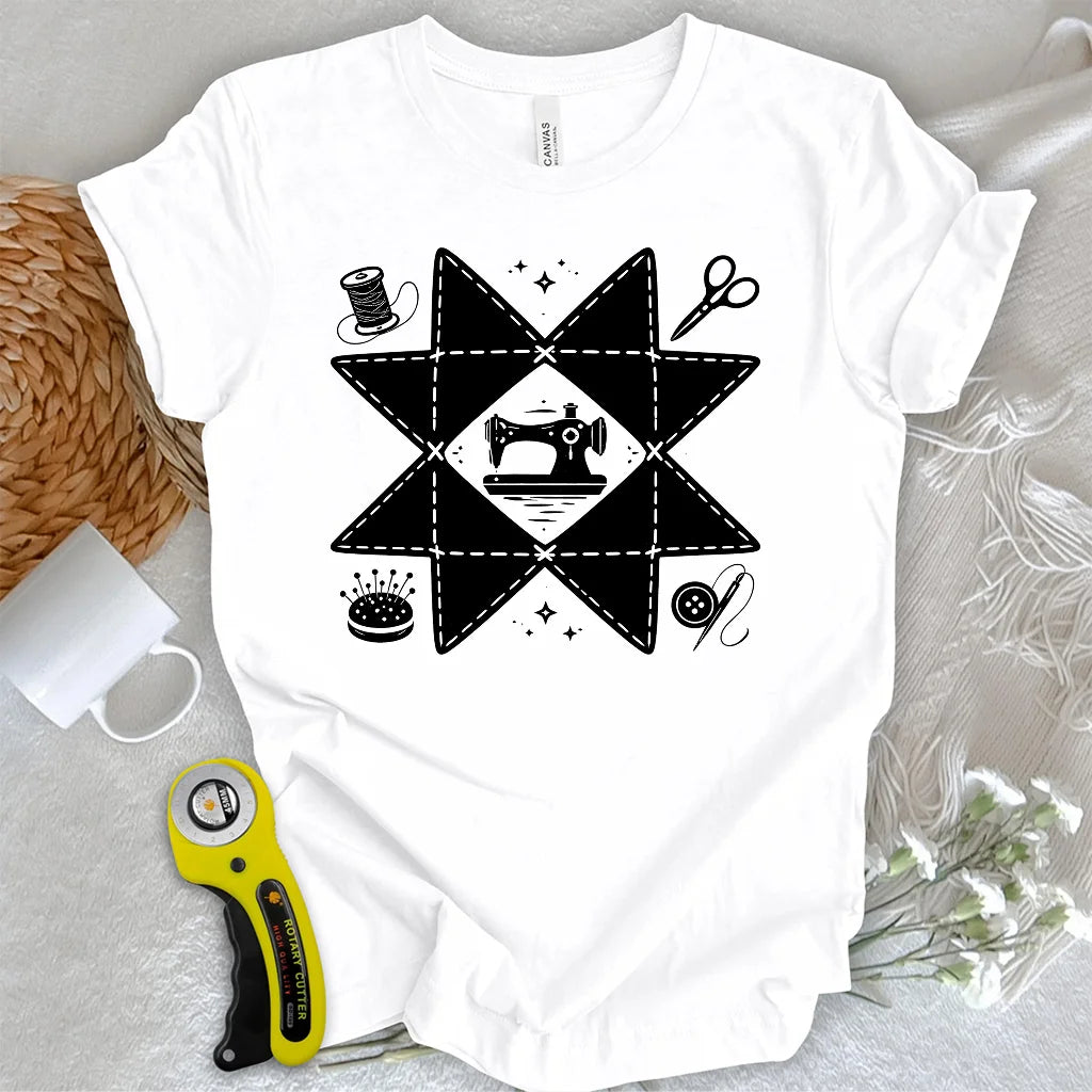 Sewing Compass Quilt T-shirt