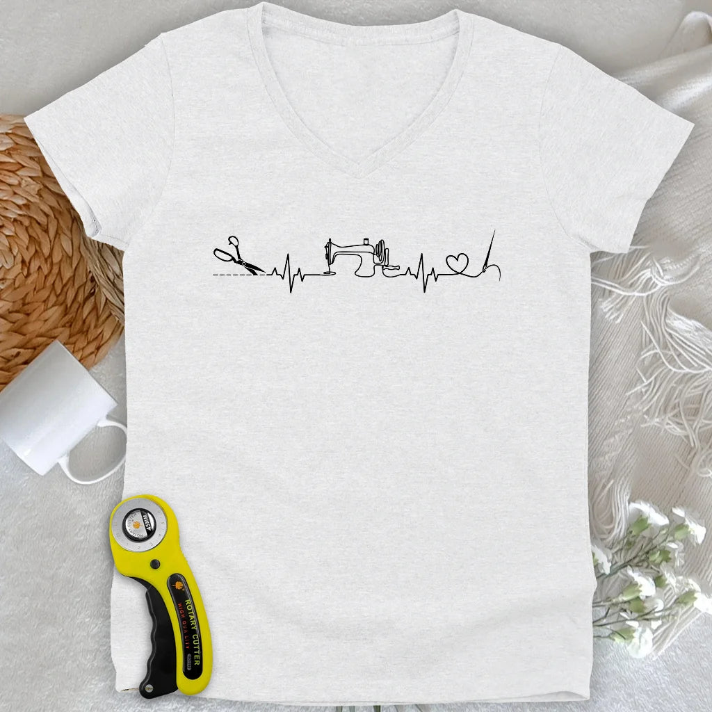Sewing Heartbeat Lady V-neck