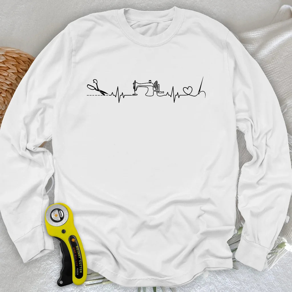 Sewing Heartbeat Long Sleeve T-shirt