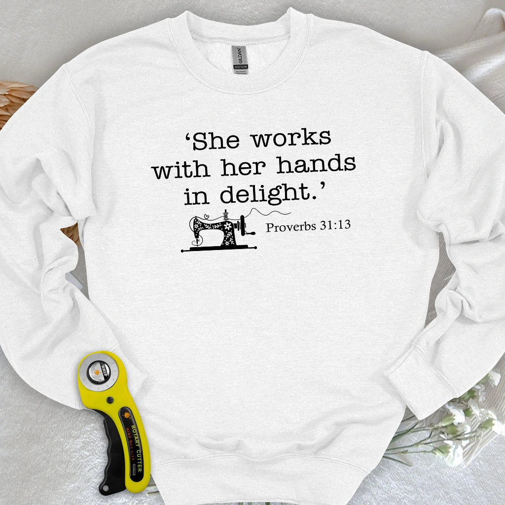 Sewing In Bible Sweatshirt