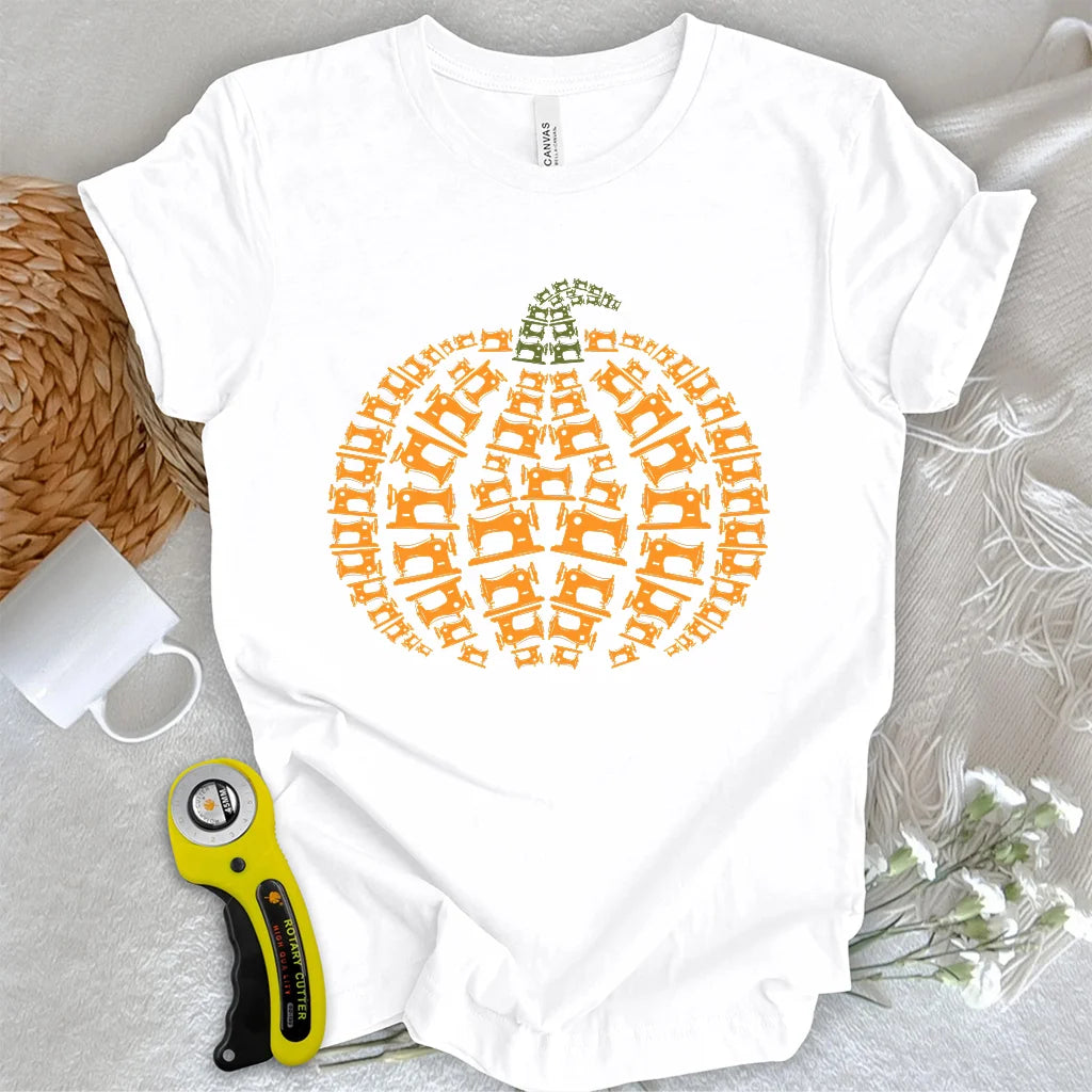 Sewing Machine Pumpkin T-shirt