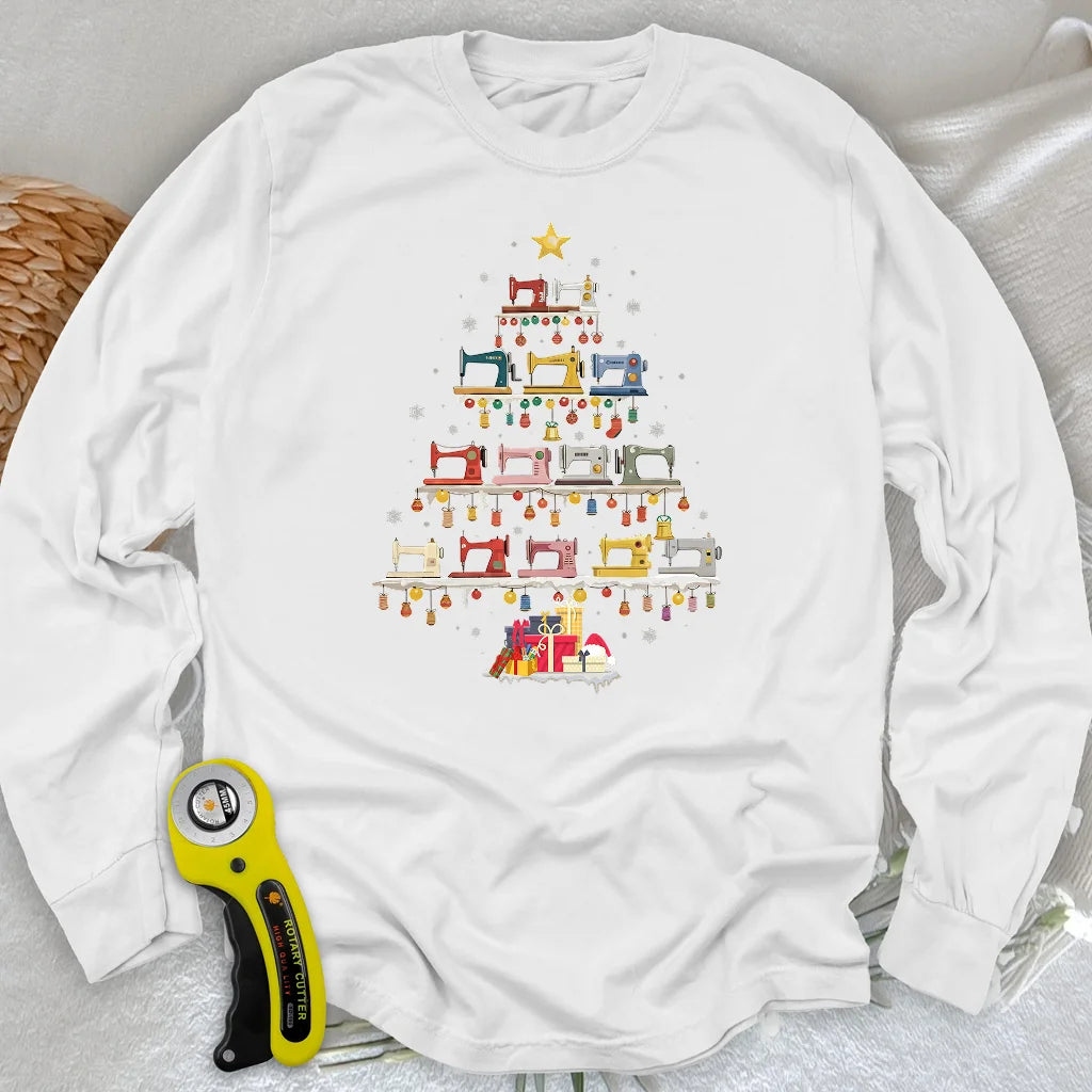 Sewing Machine Tree Long Sleeve T-shirt