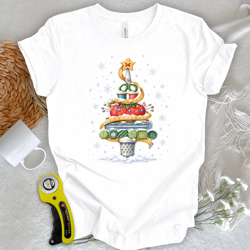 Sewing Tools Christmas Tree T-shirt