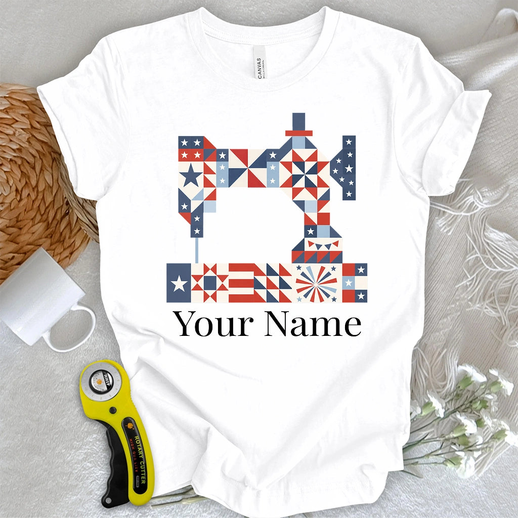 "Custom Name" Stars & Stitches Sewing T-shirt